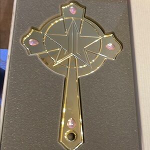 Jeffree Star Pink Religion Gold Cross Hand Mirror